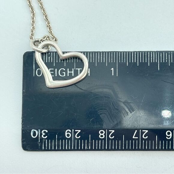 Sterling Silver Floating Open Heart Charm Pendant Necklace | 925 Jewelry Gift - Picture 11 of 12